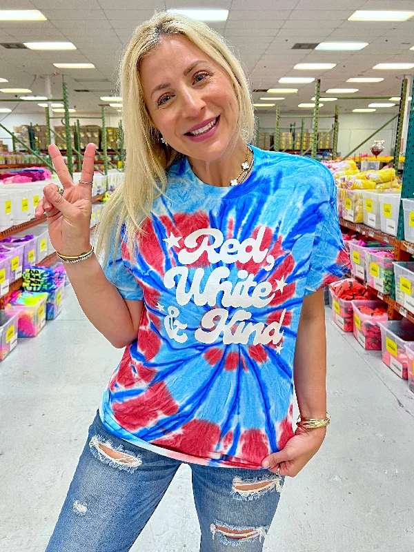 Red, White & Kind Tie-Dye Tee