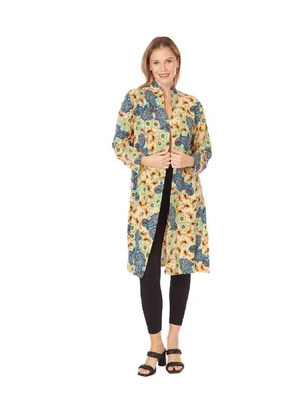 Tianello TENCEL™  "Gran Paisley" Print Long "Selena"  Duster Jacket