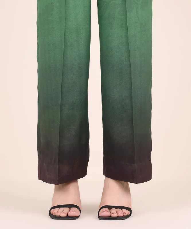 Printed Raw Silk Pants