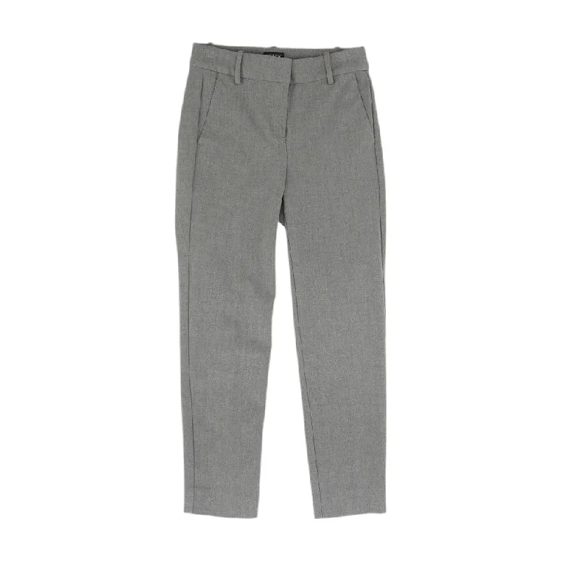 Gray Solid Dress Pants