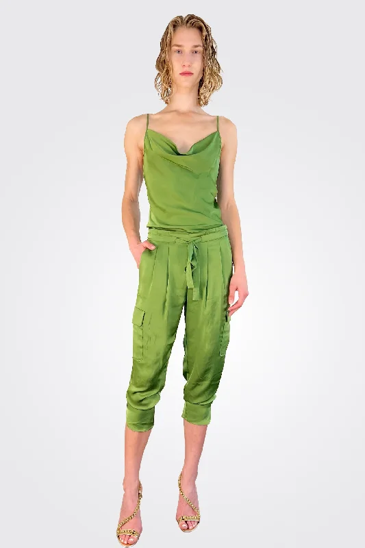 Satin Pocket Allyn Pant - Spruce