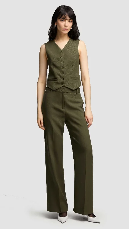 Soho Trouser in Viscose Wool Twill | Olive