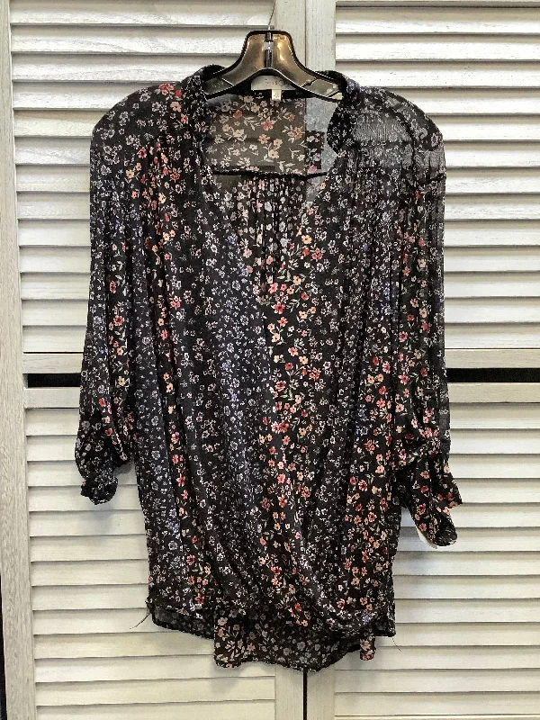 Top 3/4 Sleeve By Eden & Olivia In Floral Print, Size: Xl