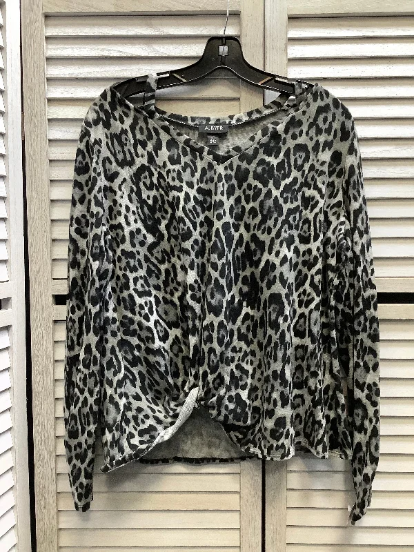 Top Long Sleeve By A Byer In Animal Print, Size: Xl