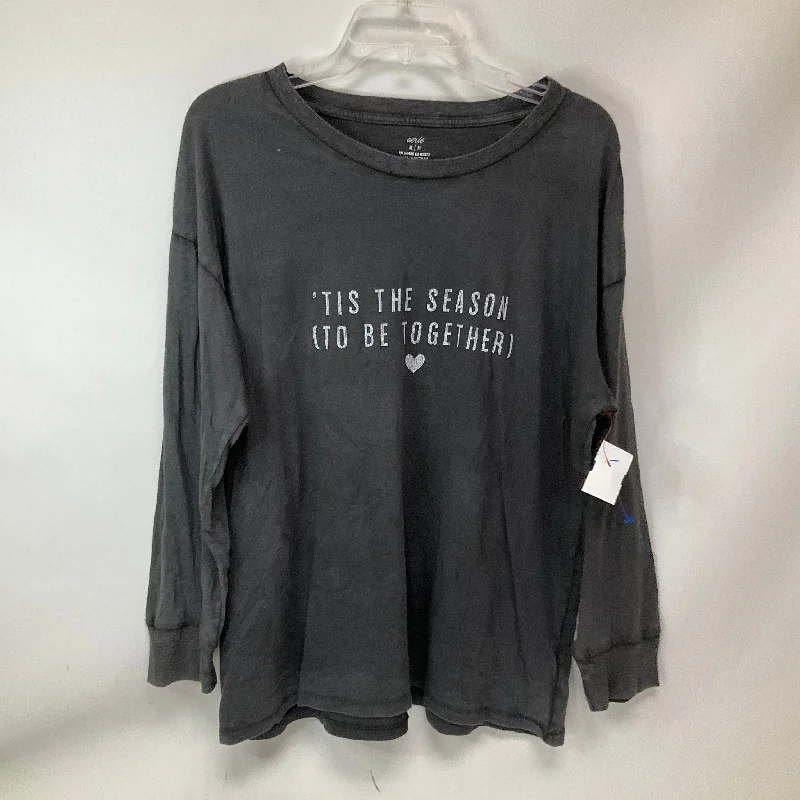 Top Long Sleeve By Aerie In Grey, Size: M