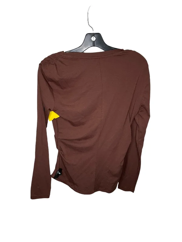 Top Long Sleeve By Athleta In Brown, Size: Xs