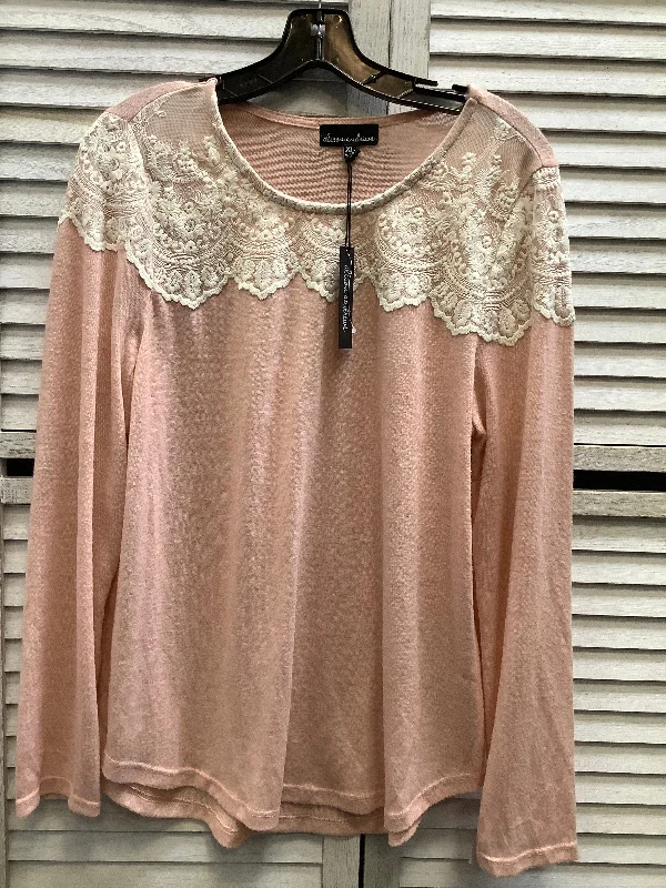 Top Long Sleeve By Clothes Mentor In Pink, Size: Xl