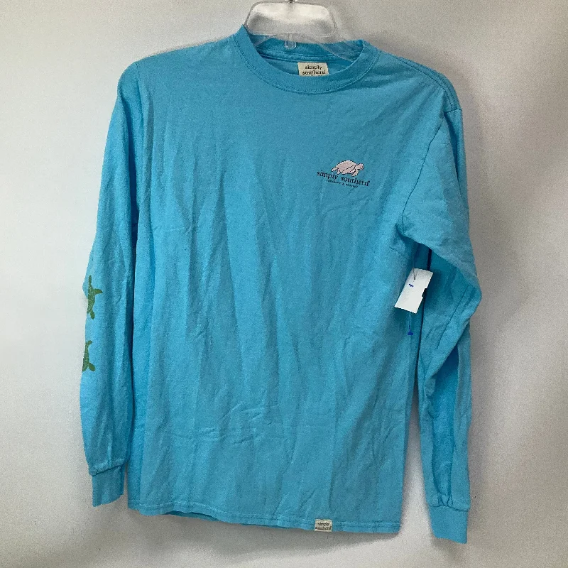 Top Long Sleeve By Simply Southern In Blue, Size: S