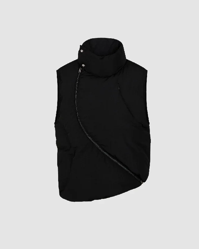 Black Fencing Down Vest